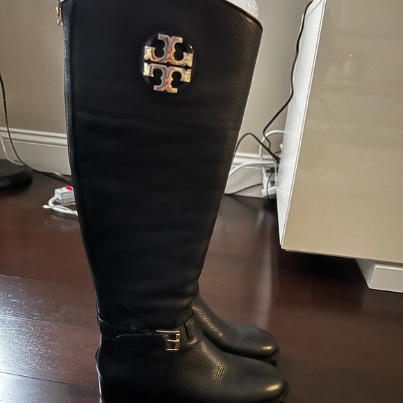 Tory Burch black leather knee high riding boots. These boots are brand new! - Picture 3 of 4